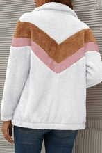 Load image into Gallery viewer, Chevron Zipper Up Teddy Jacket
