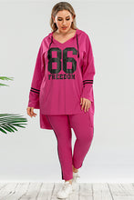 Load image into Gallery viewer, Plus Drawstring Hoodie Top and Pants Set
