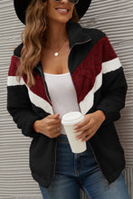 Load image into Gallery viewer, Chevron Zipper Up Teddy Jacket
