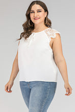 Load image into Gallery viewer, Plus Size Lace Sleeve Tie Top
