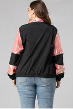 Load image into Gallery viewer, Plus Size Color Block Jacket
