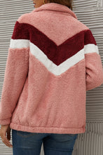 Load image into Gallery viewer, Chevron Zipper Up Teddy Jacket
