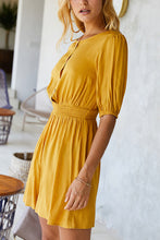 Load image into Gallery viewer, High Neck Button Smocked Waist Romper
