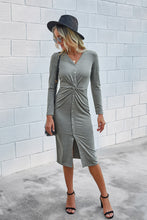 Load image into Gallery viewer, Solid Twist &amp; Split Front Knit Dress
