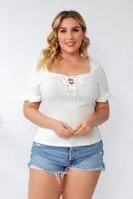 Load image into Gallery viewer, Plus Size Square Neck Top with Knot
