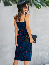 Load image into Gallery viewer, Printed Spaghetti Strap V-Neck Belted Dress

