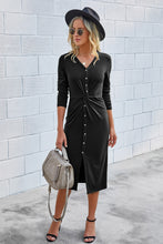 Load image into Gallery viewer, Solid Twist &amp; Split Front Knit Dress

