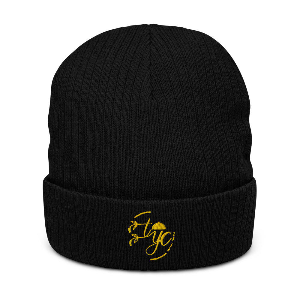 TYC logo Recycled cuffed beanie