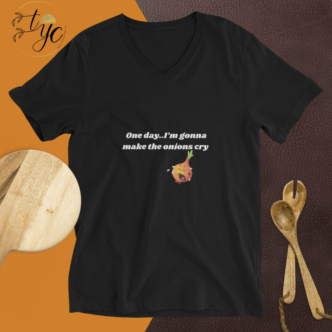 Crying Onion Unisex Short Sleeve V-Neck T-Shirt