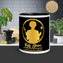 Load image into Gallery viewer, Classic Truly Yours Catering Logo Mug w/ Color Inside
