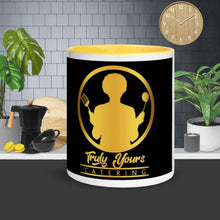 Load image into Gallery viewer, Classic Truly Yours Catering Logo Mug w/ Color Inside
